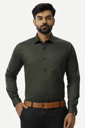 Monti - Army Green Formal Shirts for Men | Ariser