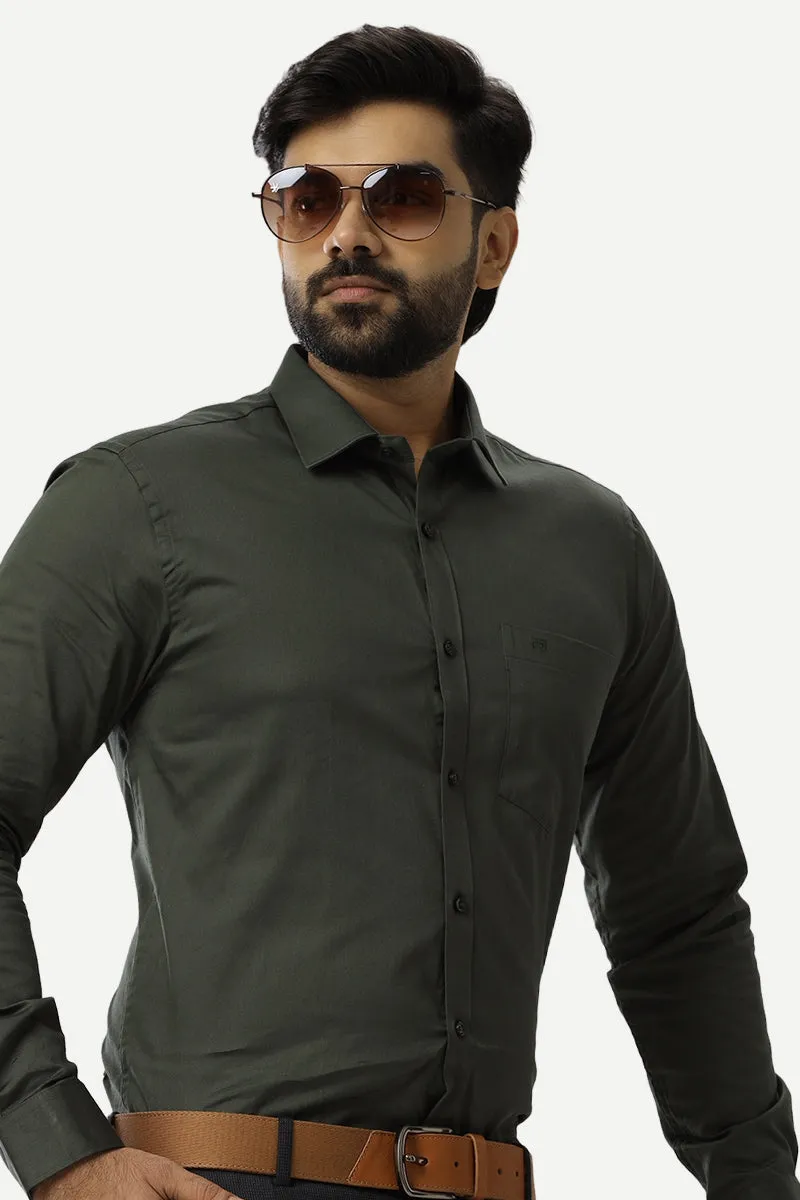 Monti - Army Green Formal Shirts for Men | Ariser