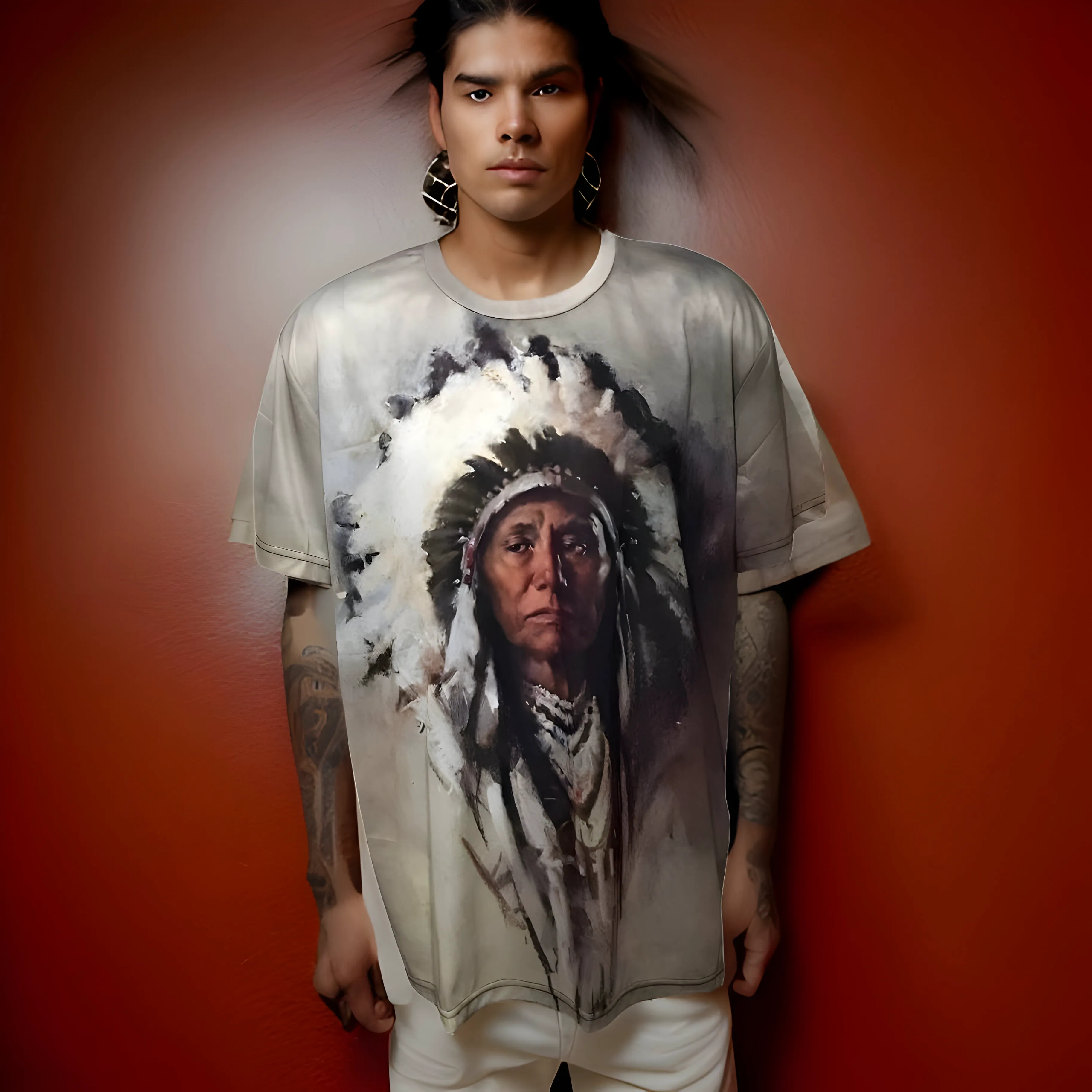 ^NATIVE AMERICAN^ ~DOUBLE SIDED PRINT~ LIGHTWEIGHT SUMMER T-SHIRTS