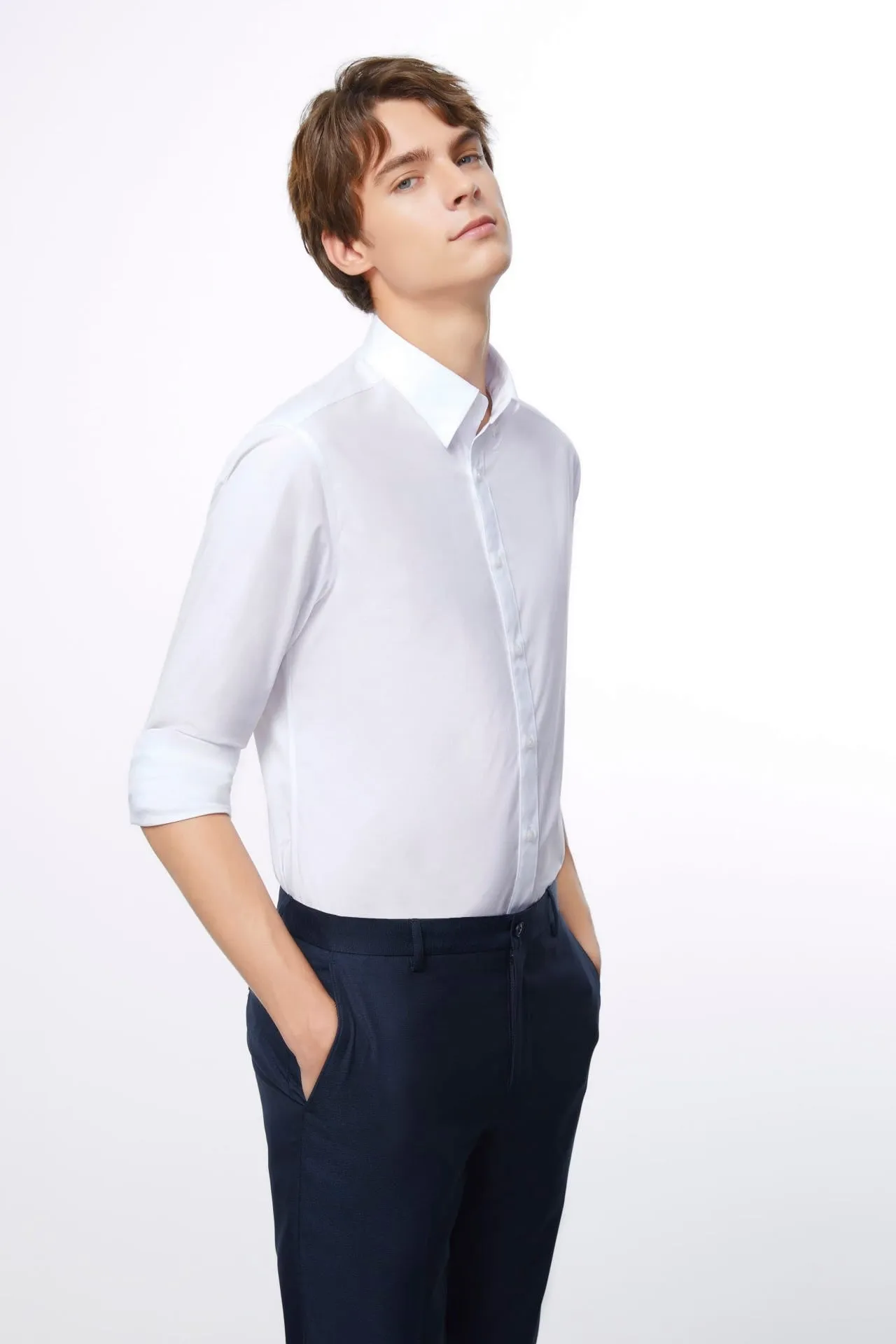 Non-Iron Easy Care Smart Fit Poplin Shirt