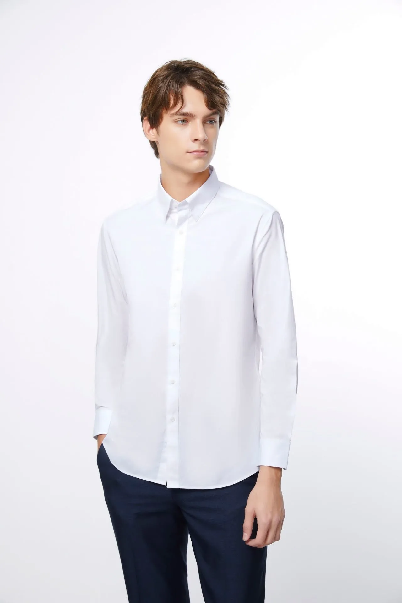 Non-Iron Easy Care Smart Fit Poplin Shirt