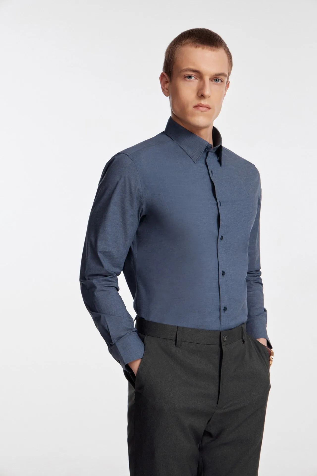 Non-Iron Easy Care Smart Fit Poplin Shirt