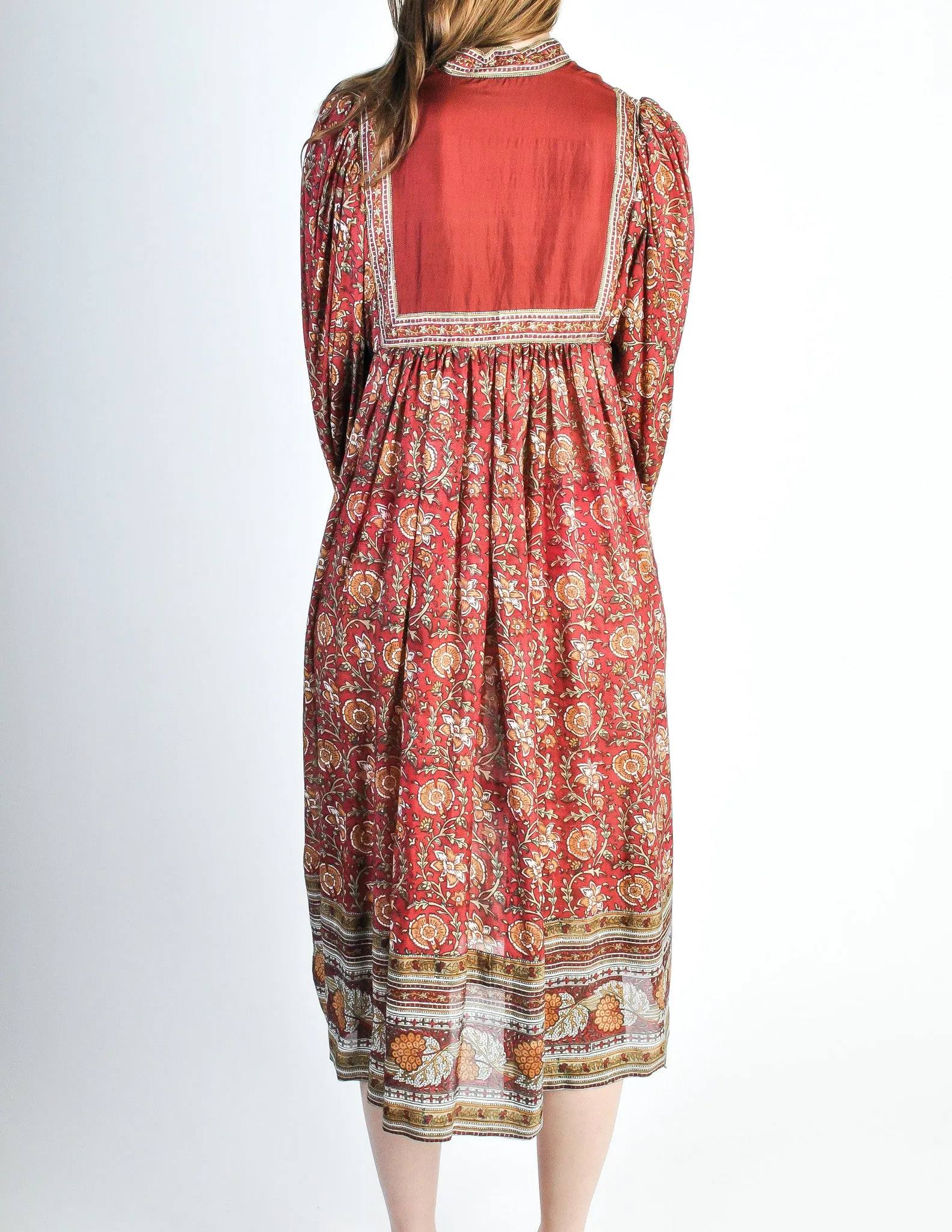 Phool Vintage Indian Silk Block Print Tent Dress