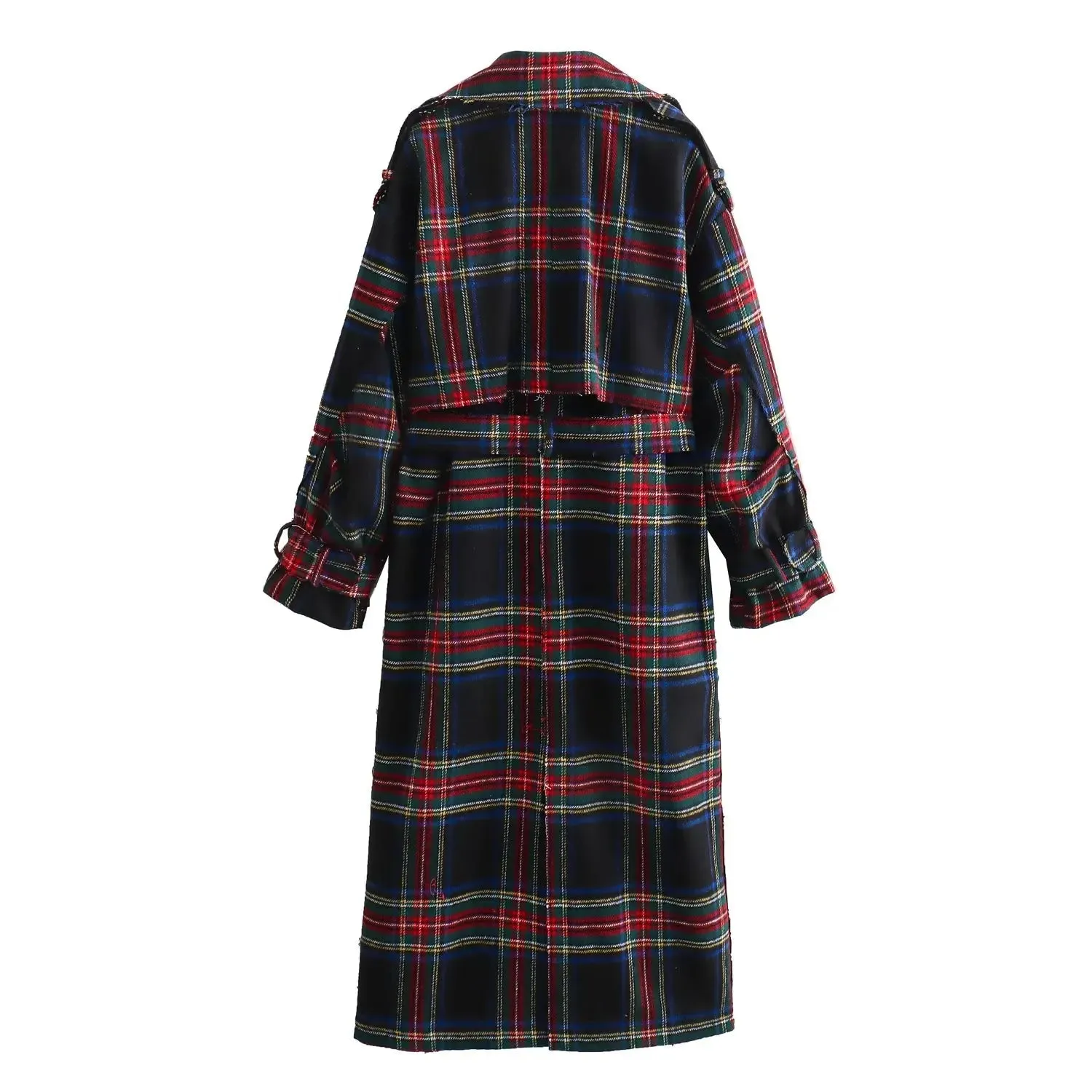 Pre Order:  Classic Plaid Belted Trench Coat