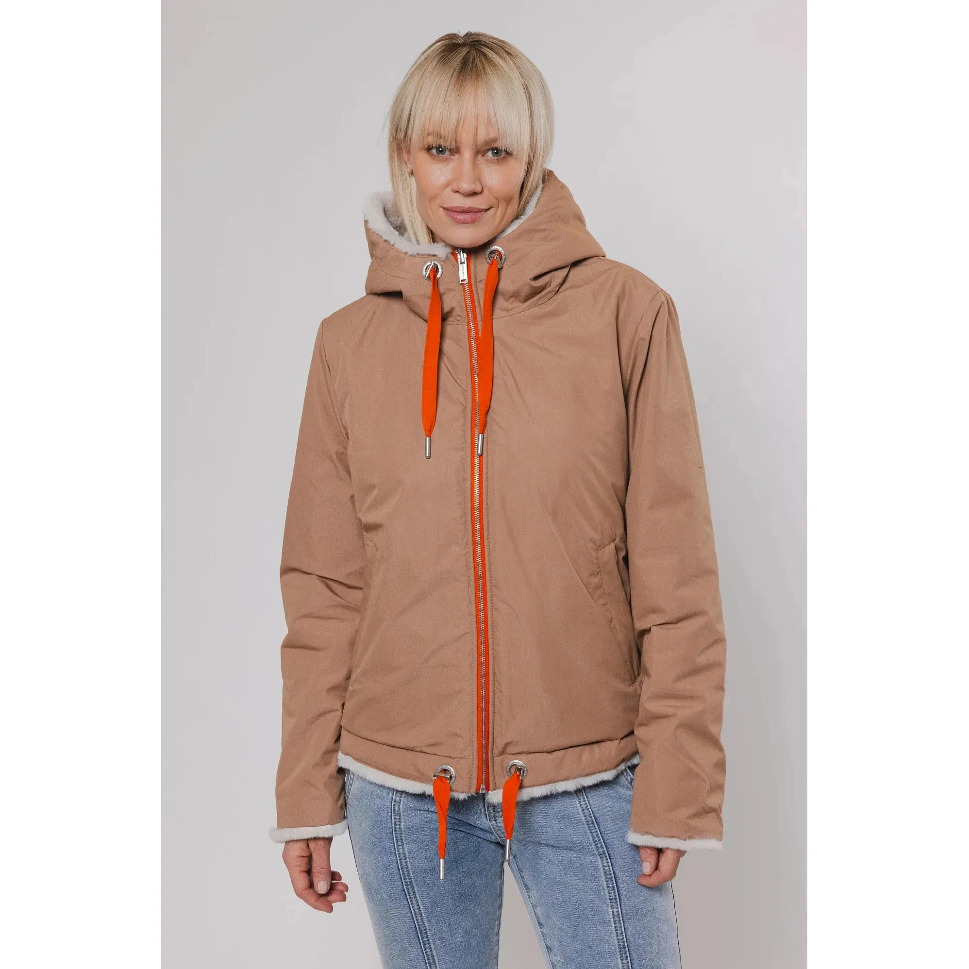 Rino & Pelle Aviva Womens Reversible Hooded Jacket - Versatile & Stylish Outerwear