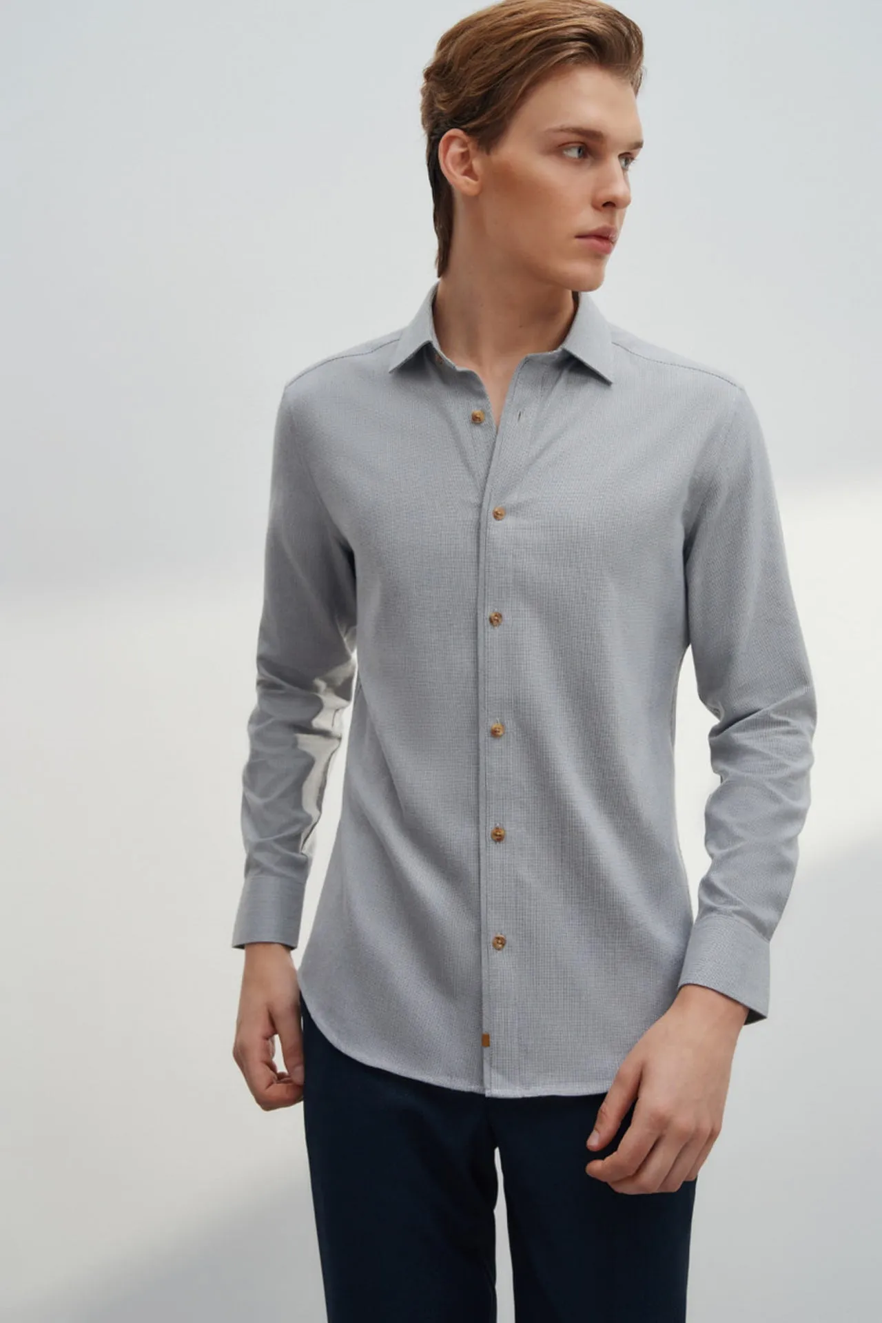 Soft Touch Smart Fit 2 Side Brush 2-Tone Casual Shirt