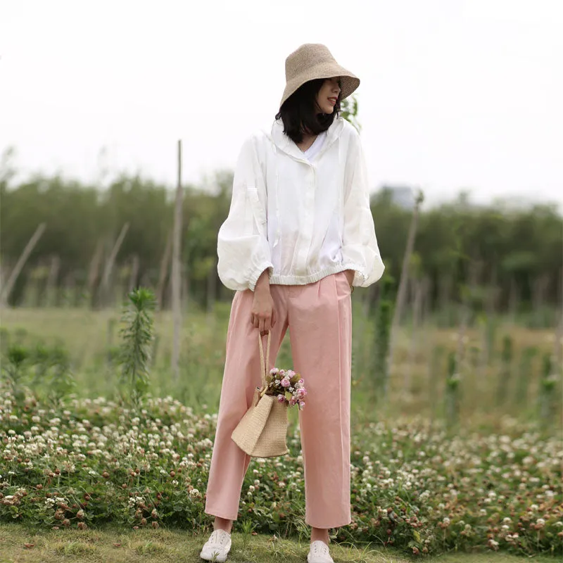 Spring Autumn Women Casual cotton Pants with Pockets SXM97273