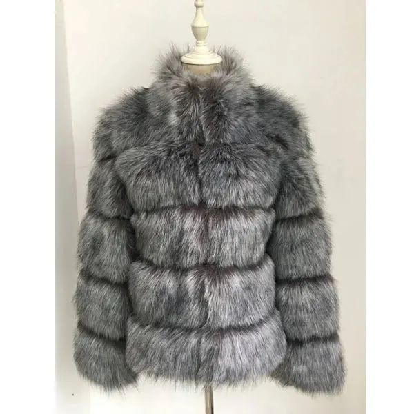 Thick Luxury Faux Fox Fur Coat