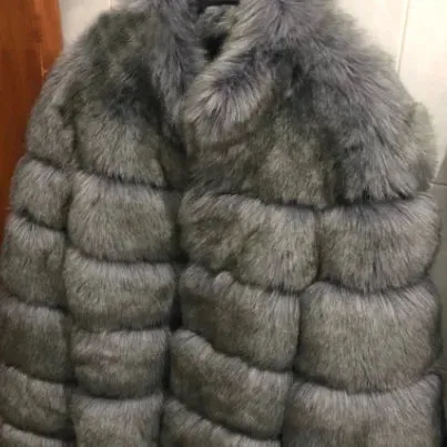 Thick Luxury Faux Fox Fur Coat