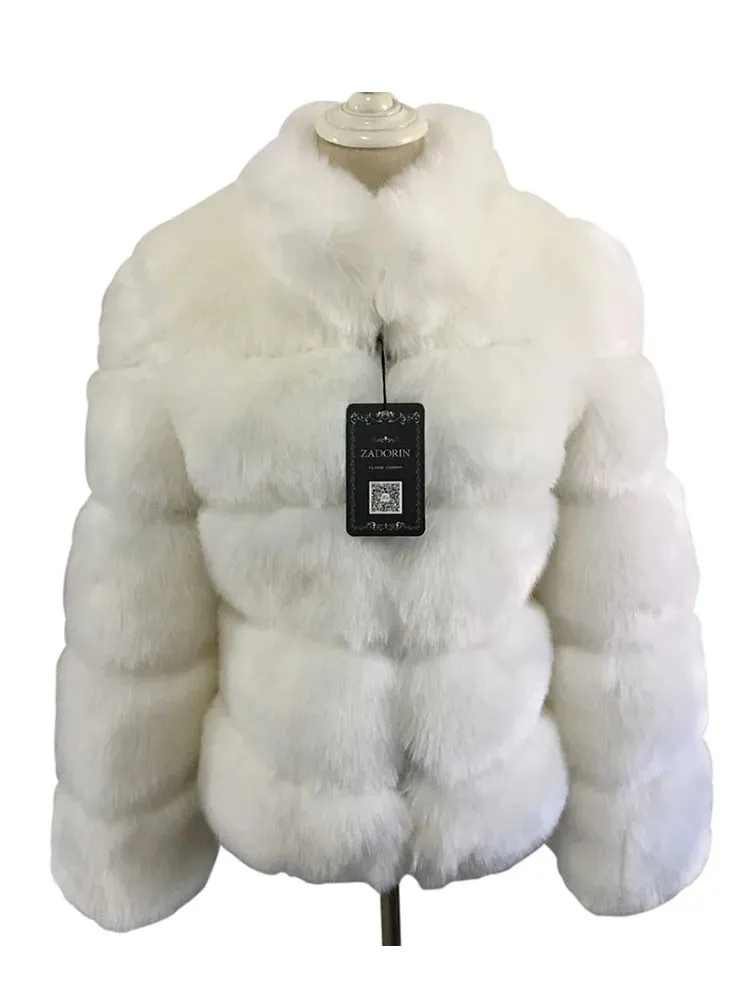 Thick Luxury Faux Fox Fur Coat