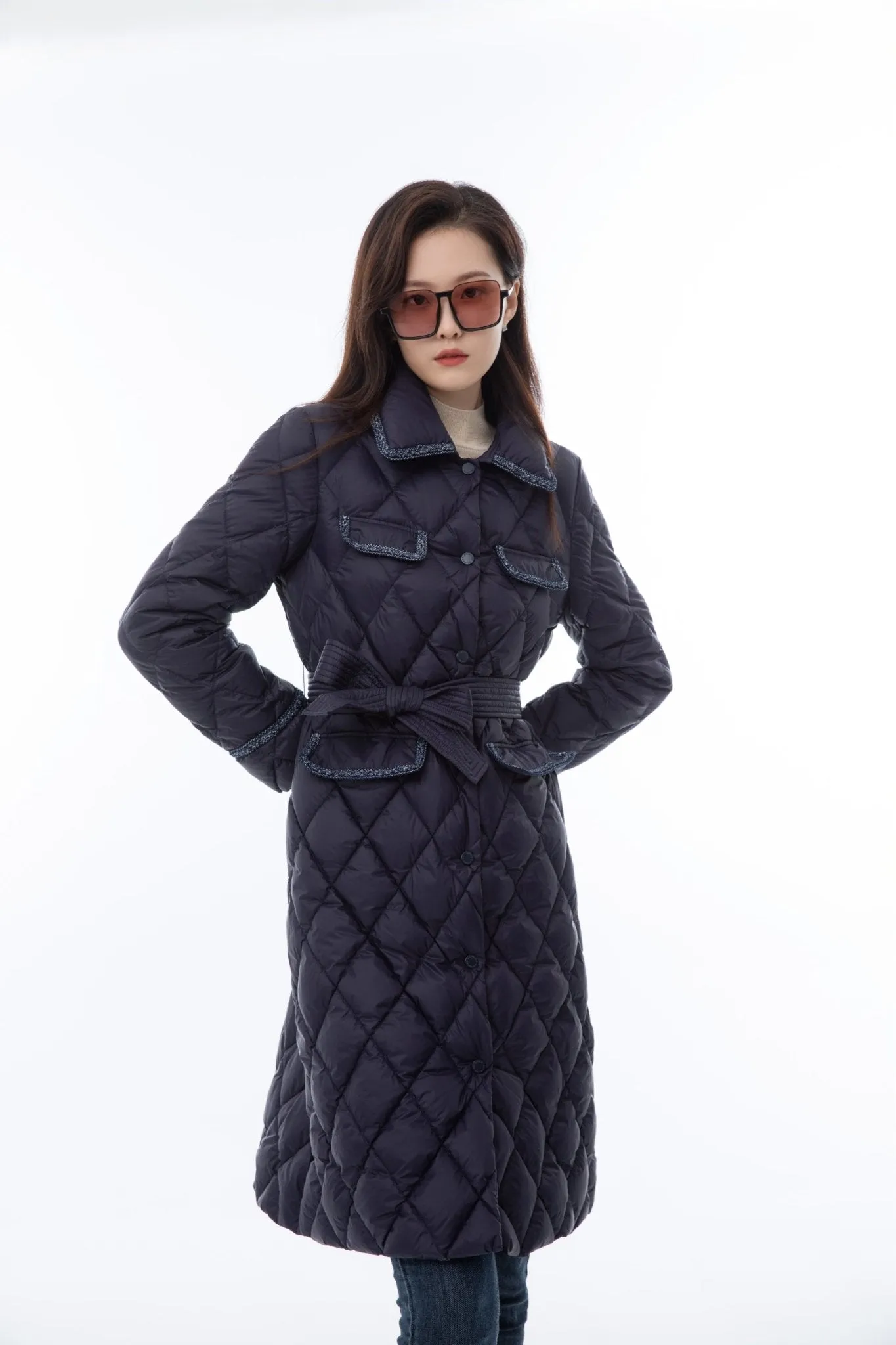 Twilight Blue Long Down Jacket