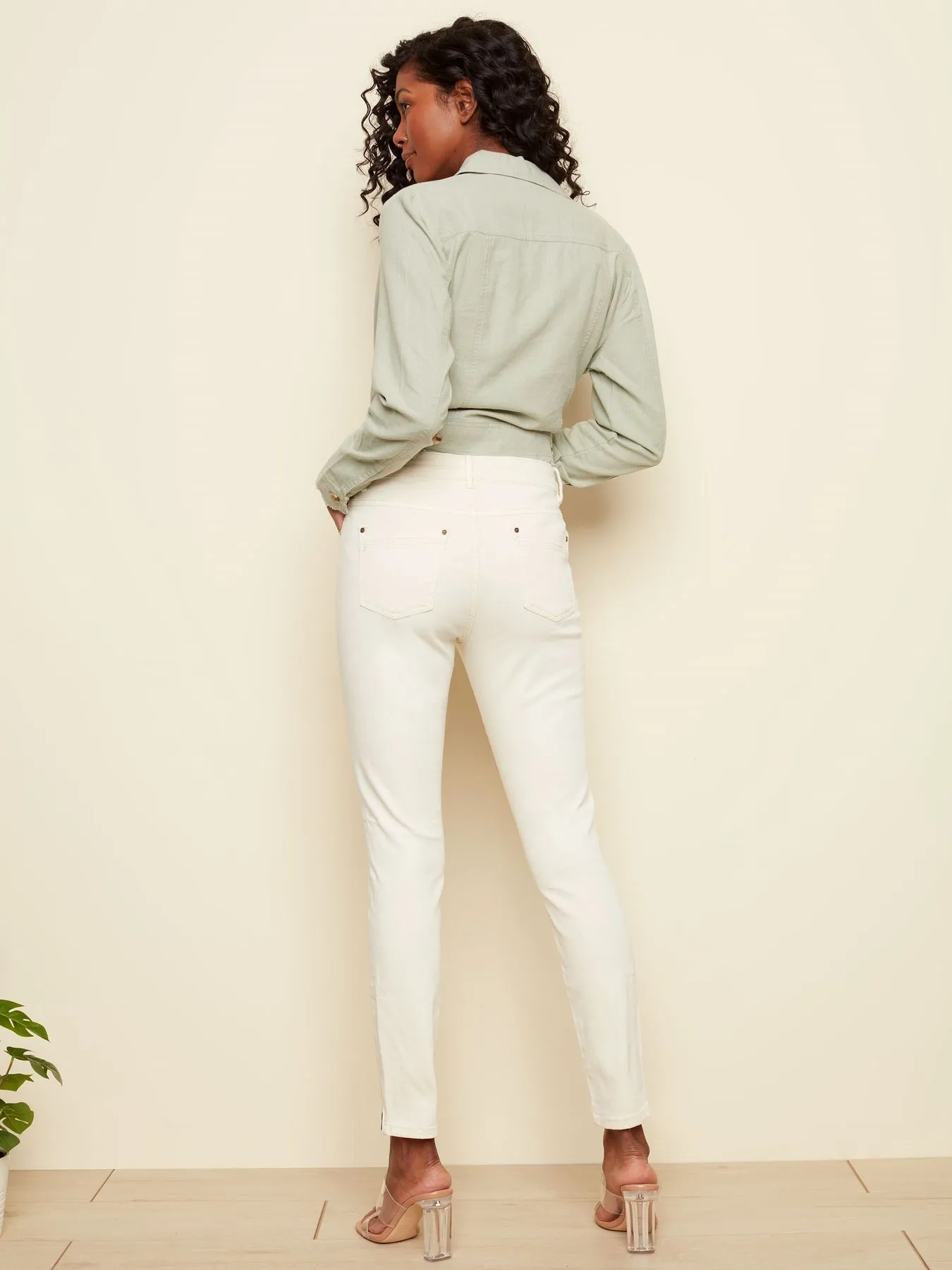 TWILL PANT WITH SIDE ZIPPER