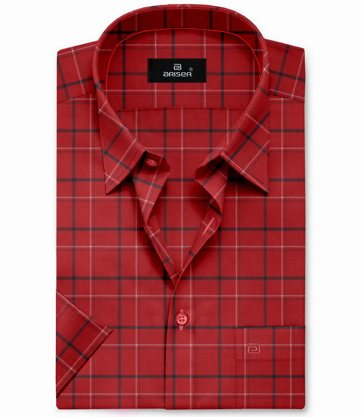 Vegas - Red With Black Checked Shirts For Mens | Ariser