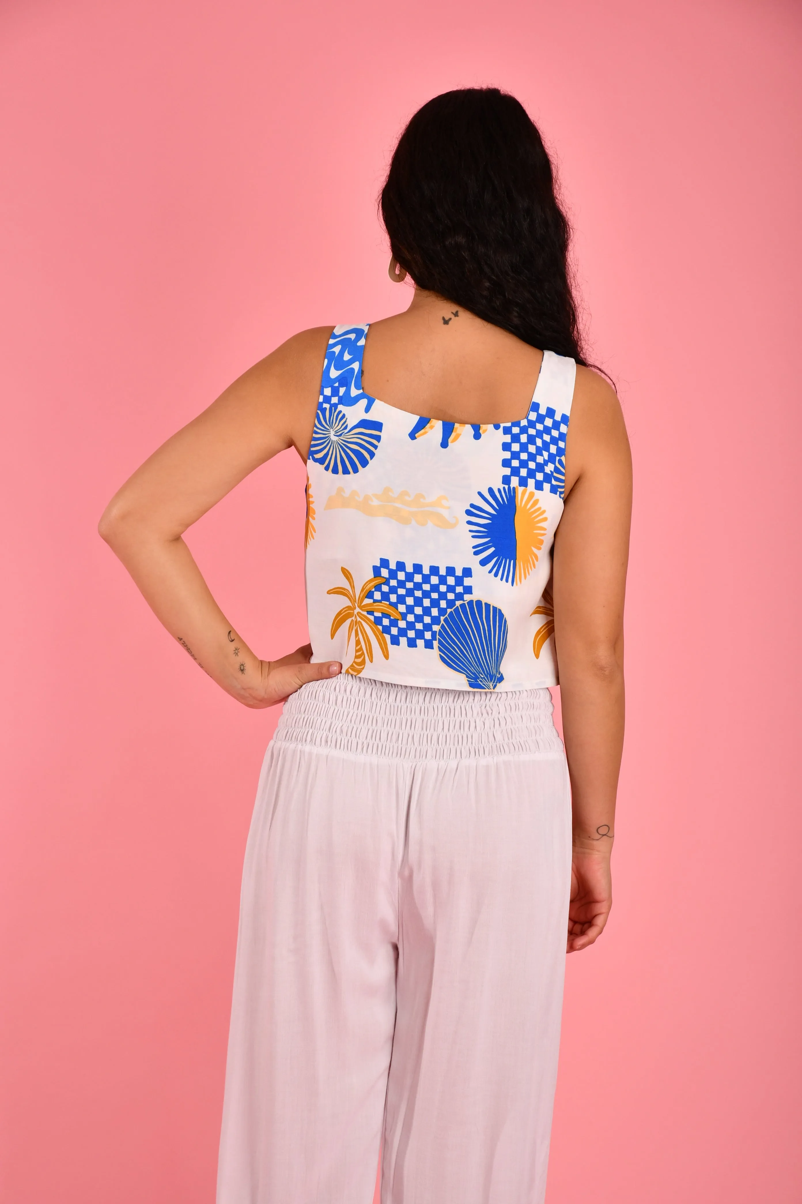 VGLT840 - MARINA CROP TOP - SEYCHELLES WHITE