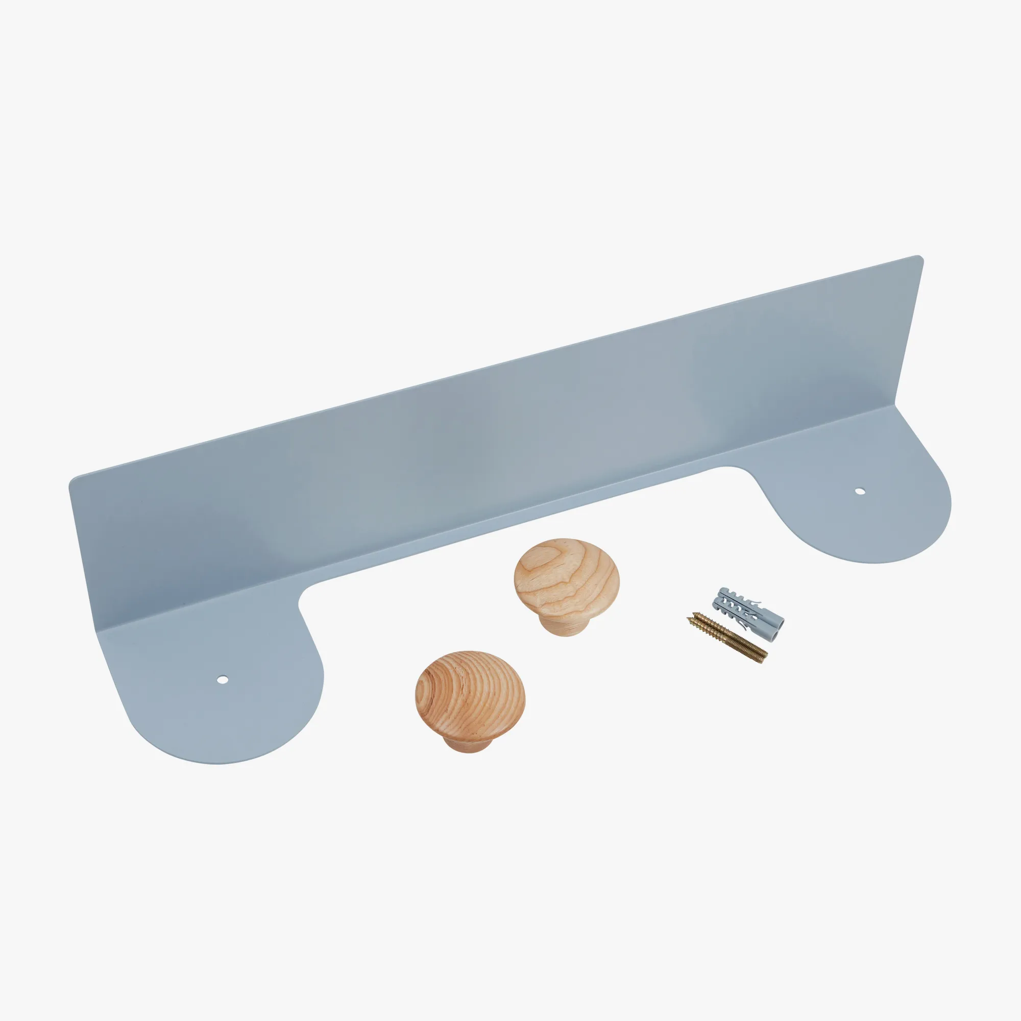 Wall Shelf with Double Dots Hooks (Blue Grey)