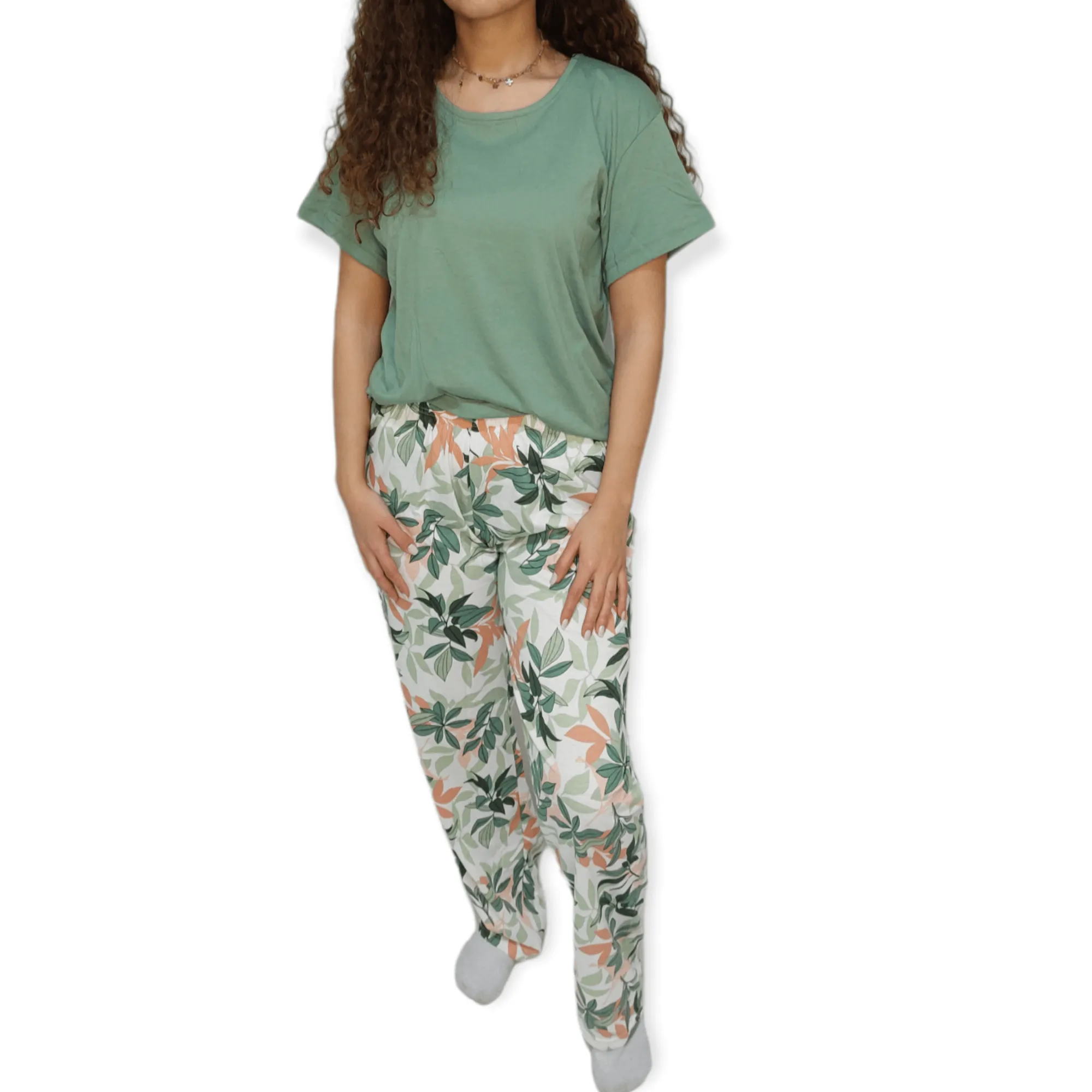 Women Pajama Set - Oil Green