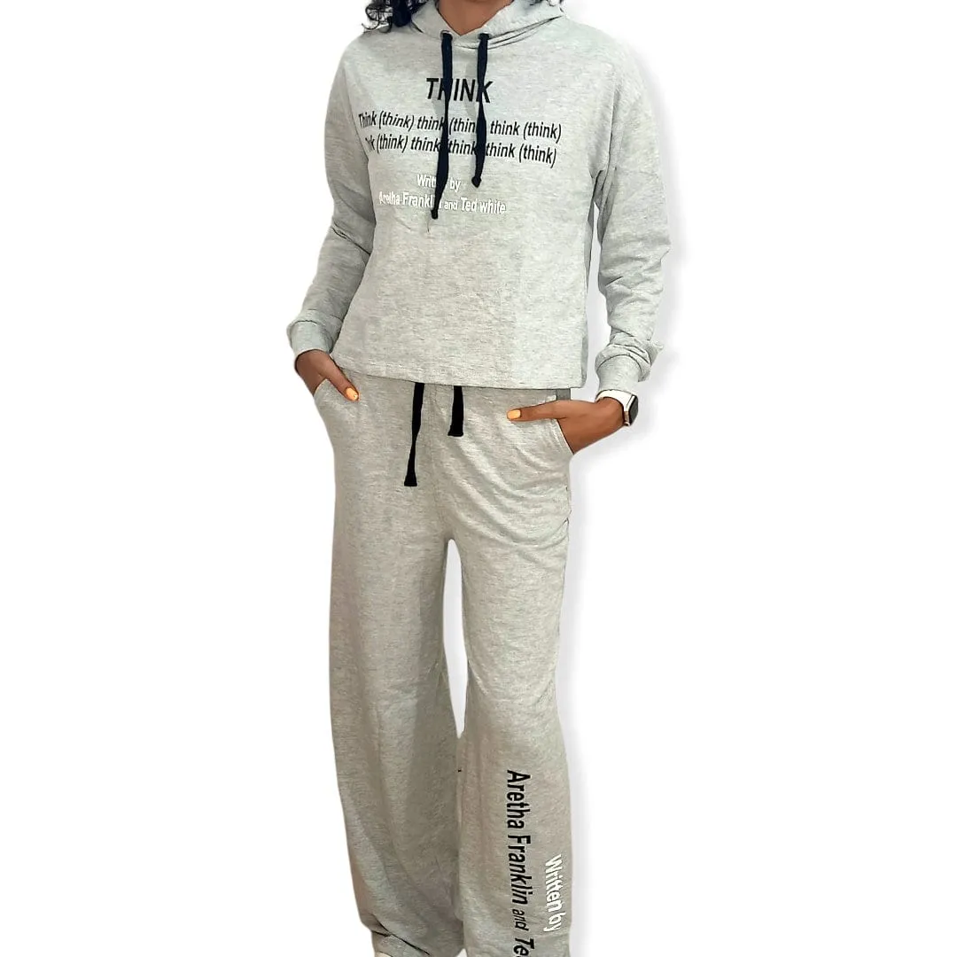 Women Sweatshirt Training Set (2 pieces) - Grey