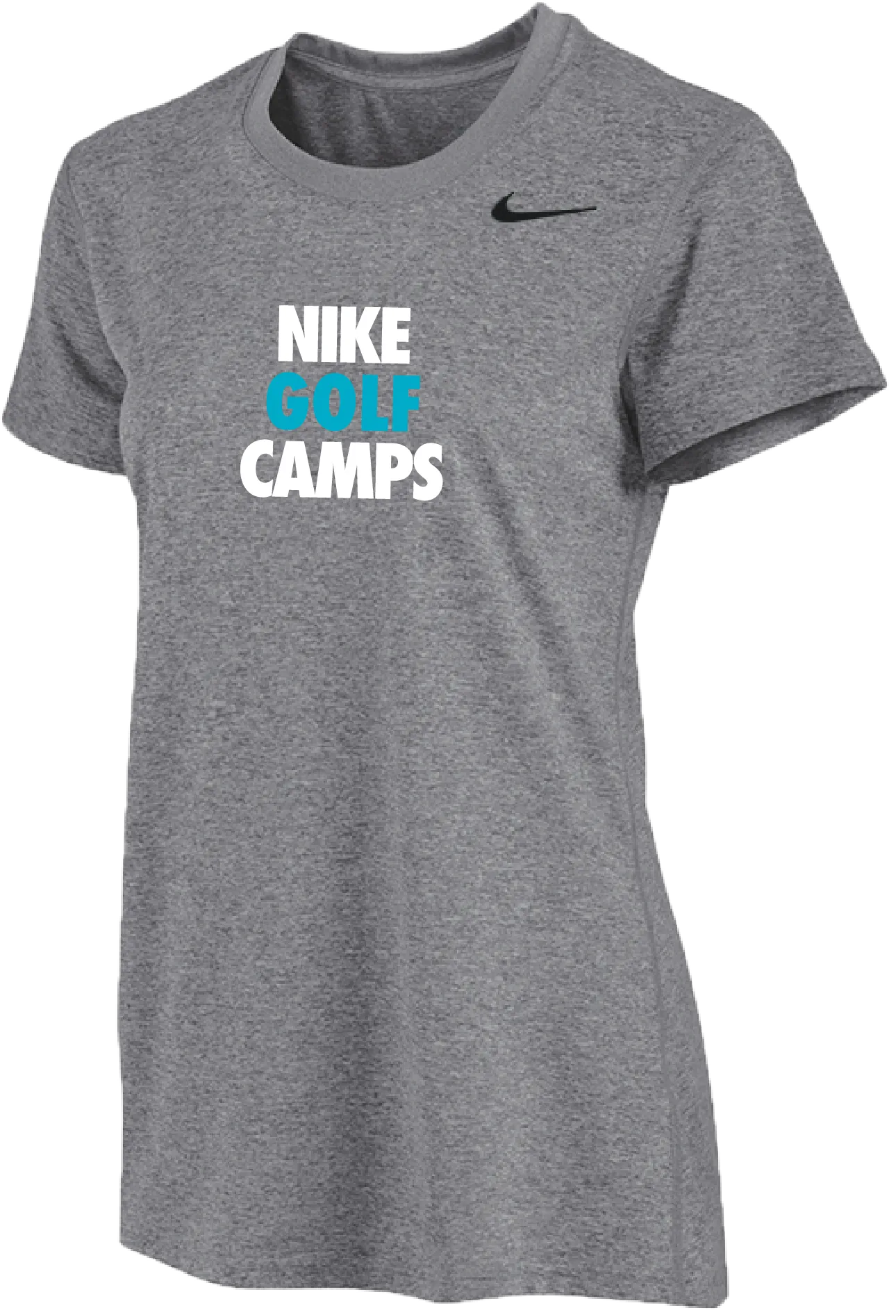 Womens Nike Golf Camps Short Sleeve Dri-Fit Tee - Carbon Heather