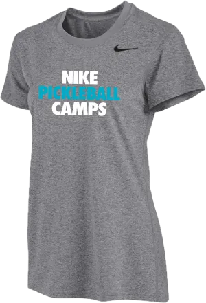 Womens Nike Pickleball Camps Short Sleeve Dri-Fit Tee - Carbon Heather